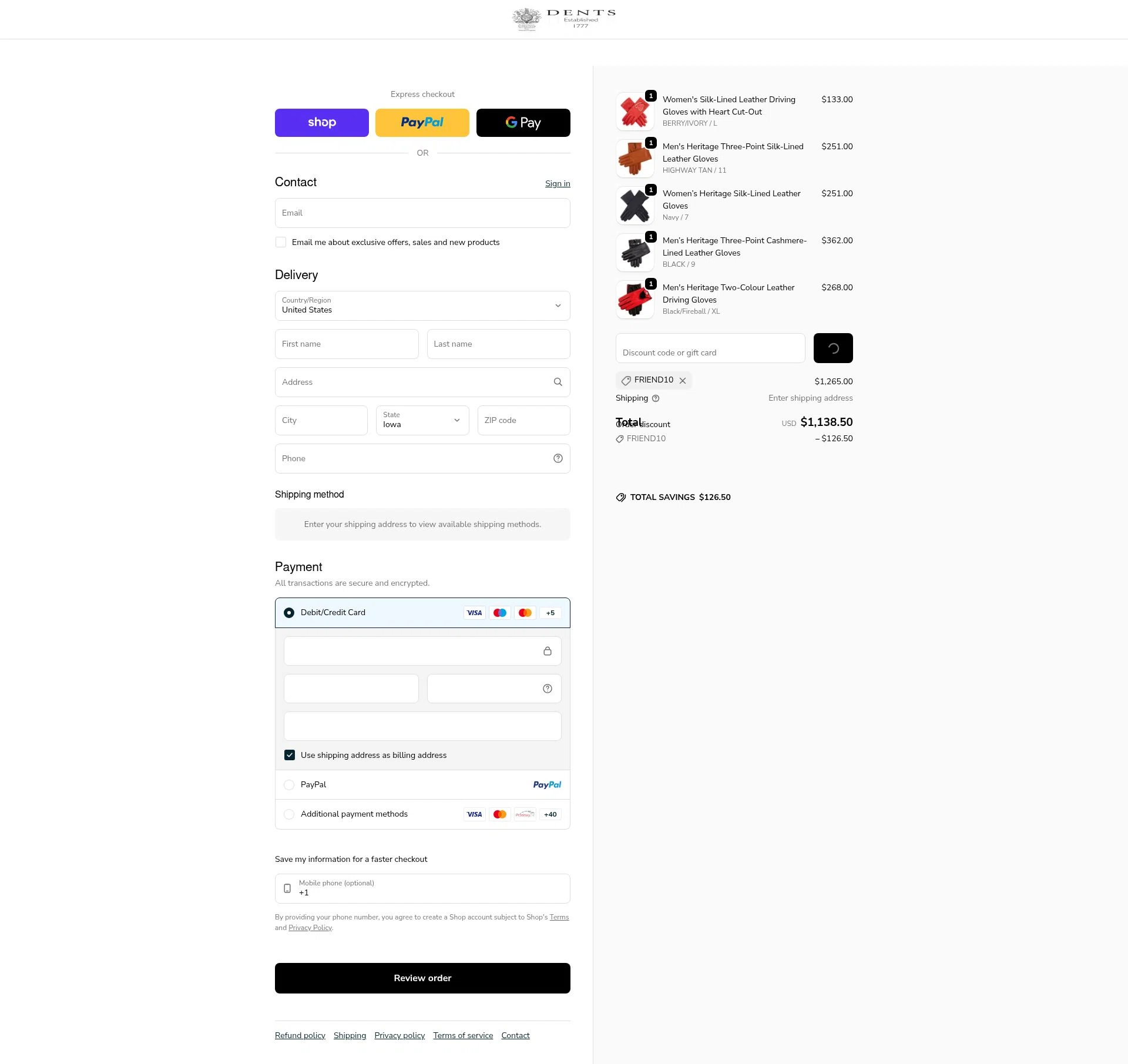 DENTS US checkout page showing DENTS US promo code box | Screenshot taken by SimplyCodes community member on Feb 13, 2026