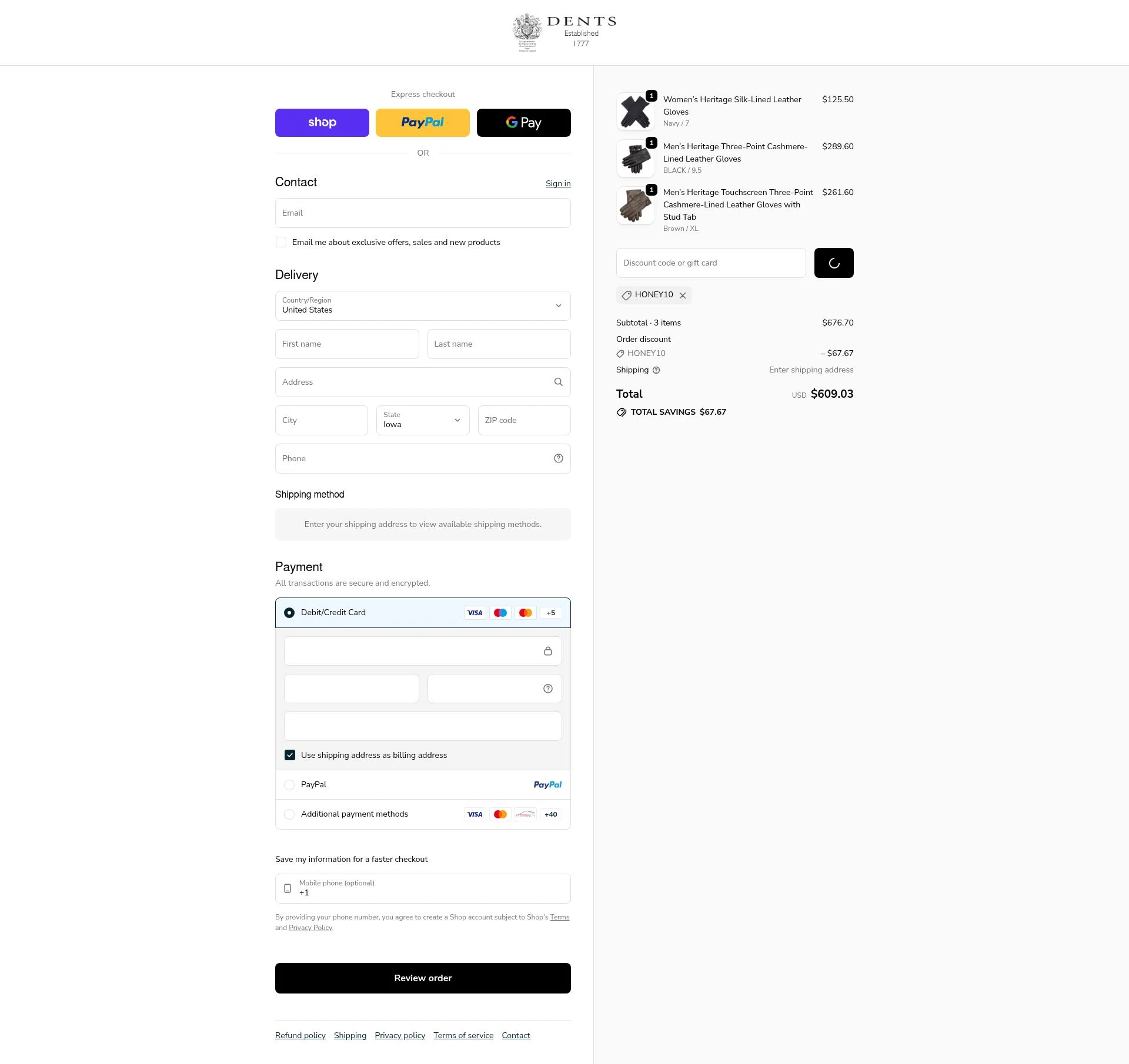 DENTS US checkout page showing DENTS US promo code box | Screenshot taken by SimplyCodes community member on Feb 8, 2026