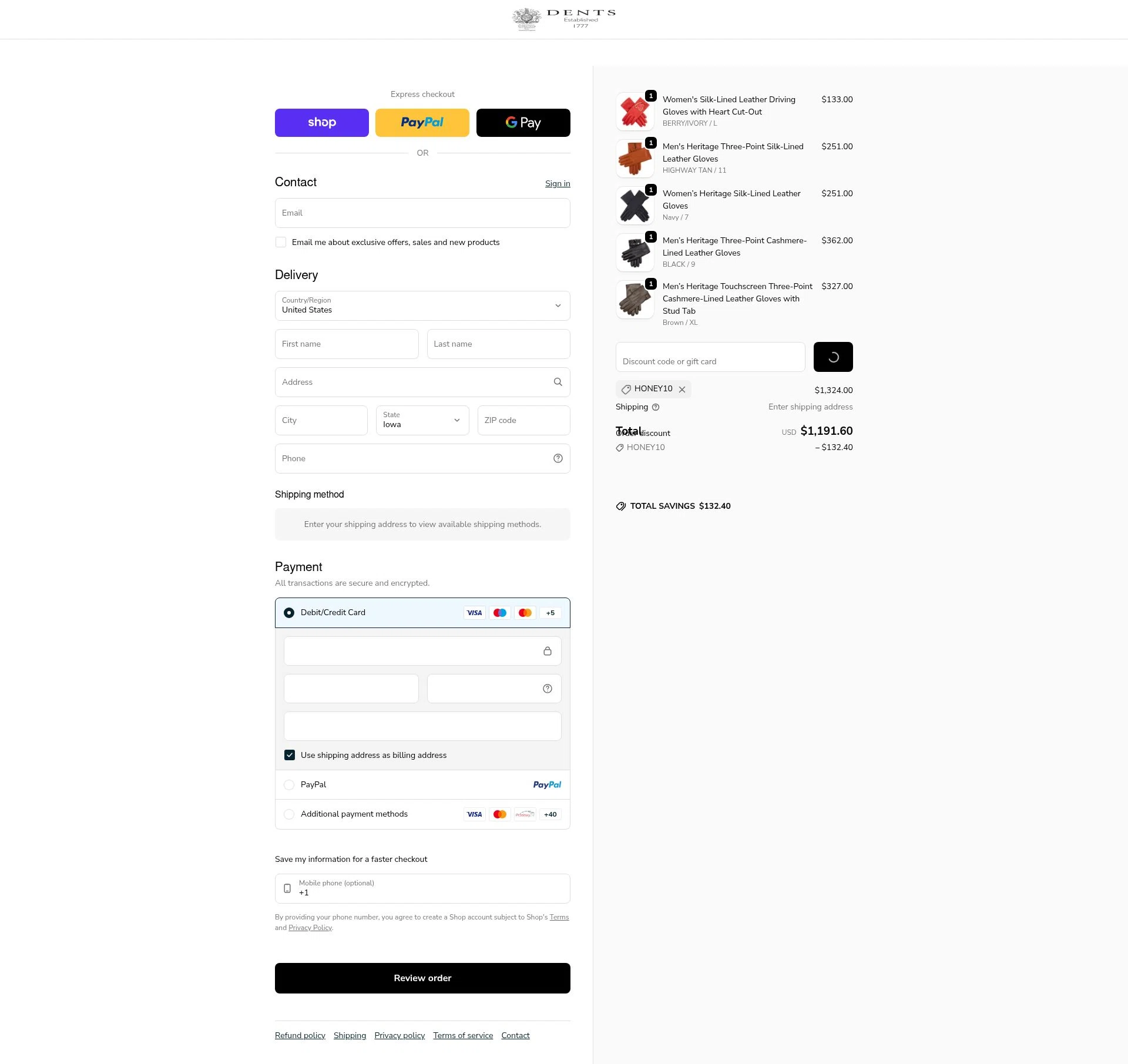 DENTS US checkout page showing DENTS US promo code box | Screenshot taken by SimplyCodes community member on Feb 17, 2026