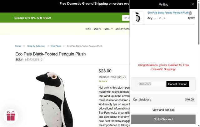Denver Zoo checkout page showing Denver Zoo promo code box | Screenshot taken by SimplyCodes community member on Sep 8, 2025