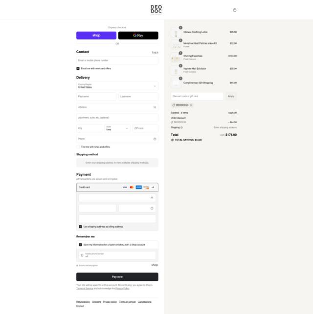 DeoDoc checkout page showing DeoDoc coupon code box | Screenshot taken by SimplyCodes community member on Sep 7, 2025