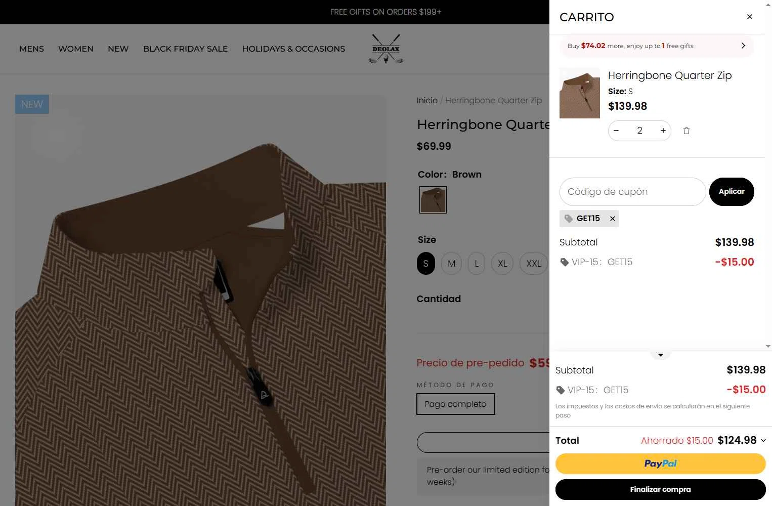 Deolax checkout page showing Deolax coupon code box | Screenshot taken by SimplyCodes community member on Nov 12, 2025