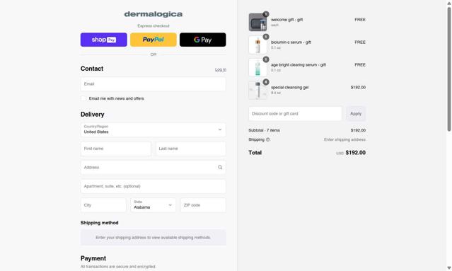 Dermalogica checkout page showing Dermalogica coupon code box | Screenshot taken by SimplyCodes community member on Aug 22, 2025