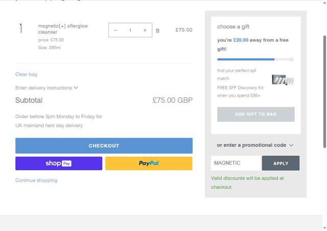 Dermalogica UK checkout page showing Dermalogica UK promo code box | Screenshot taken by SimplyCodes community member on Aug 16, 2025