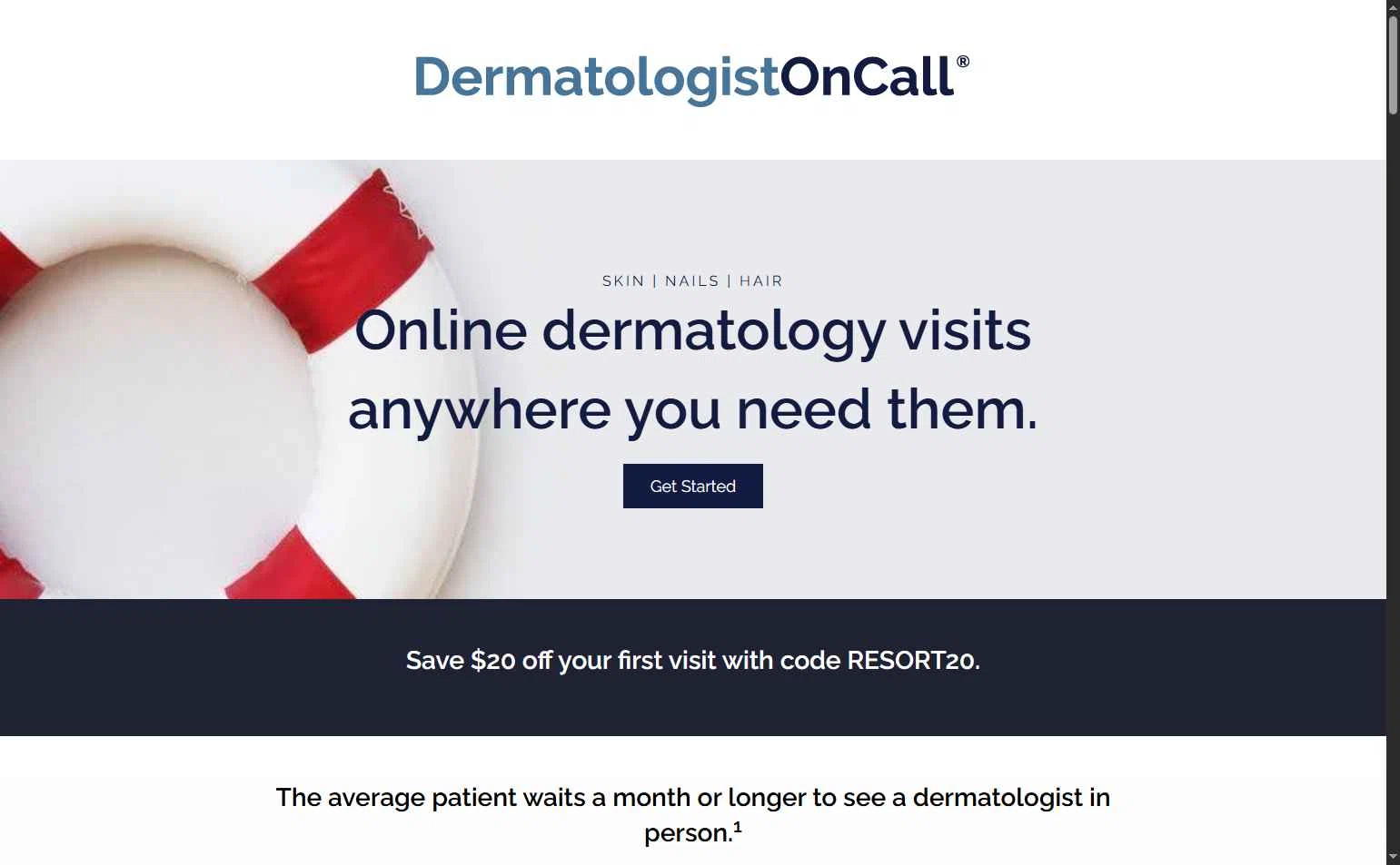 DermatologistOnCall checkout page showing DermatologistOnCall promo code box | Screenshot taken by SimplyCodes community member on Nov 3, 2025