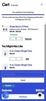relief10 coupon verification screenshot