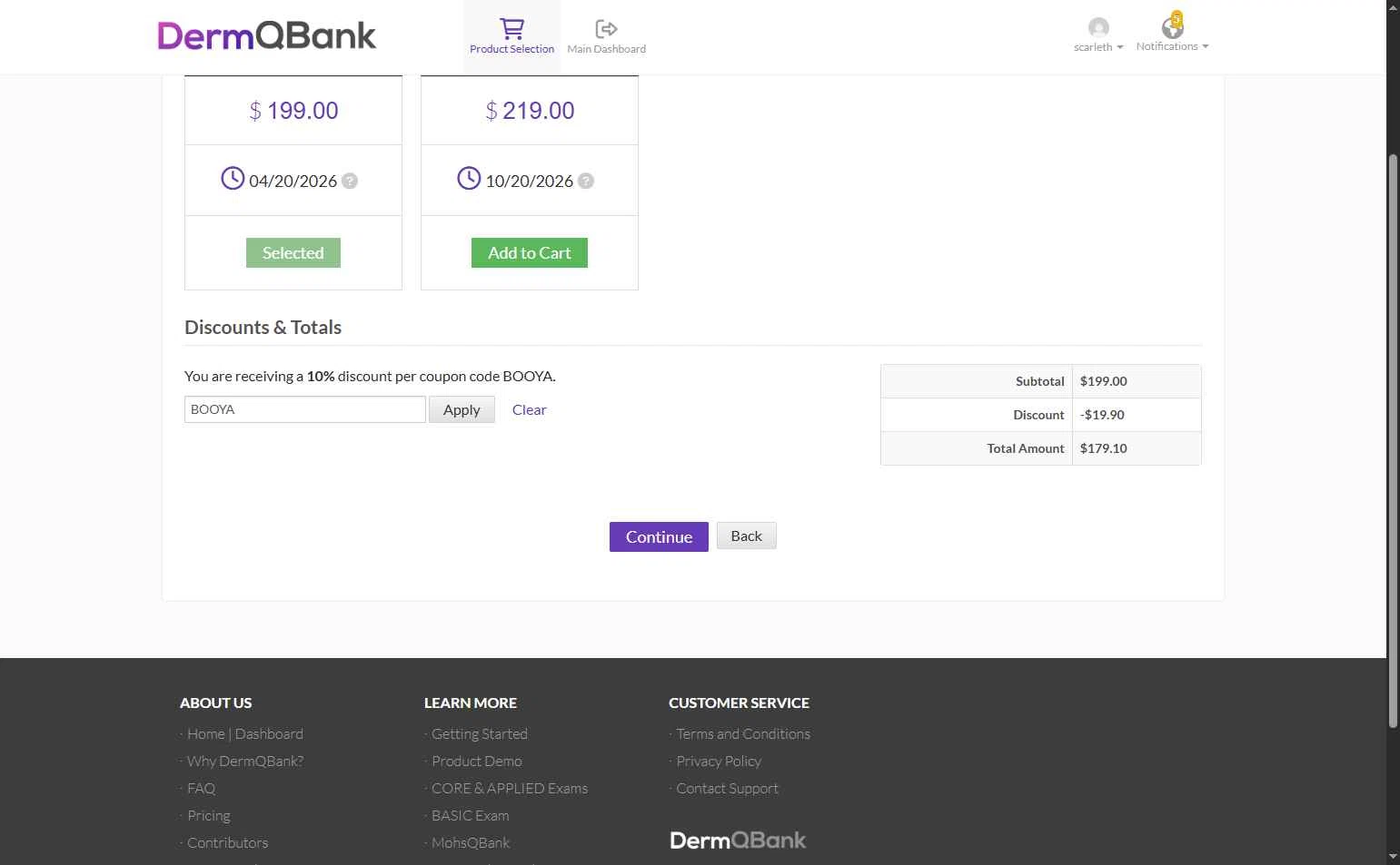 DermQBank checkout page showing DermQBank discount code box | Screenshot taken by SimplyCodes community member on Oct 21, 2025