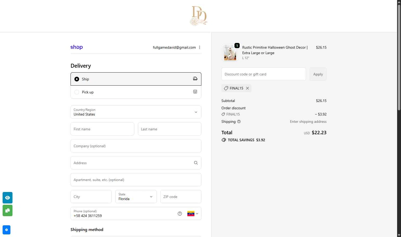 Design Decor checkout page showing Design Decor promo code box | Screenshot taken by SimplyCodes community member on Dec 21, 2025