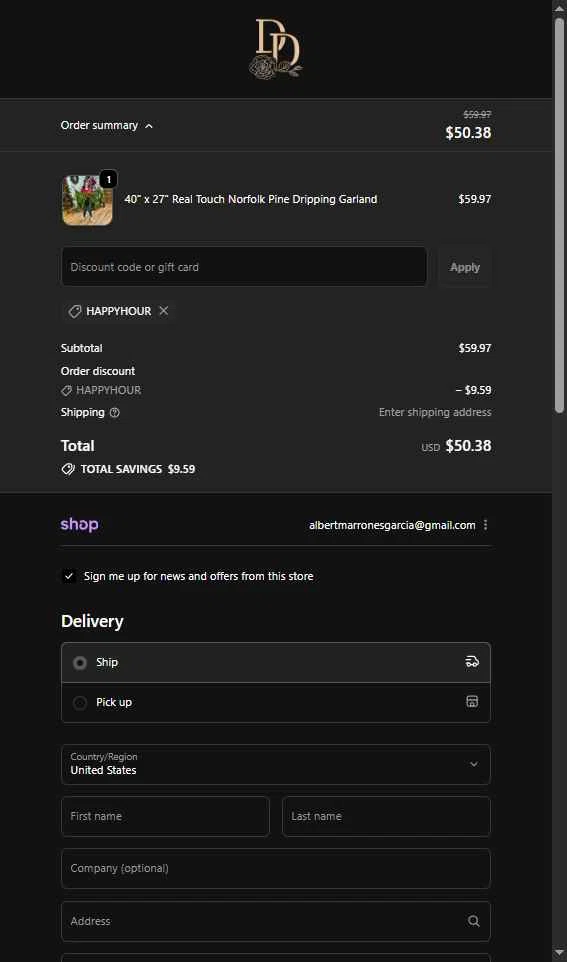 Design Decor checkout page showing Design Decor promo code box | Screenshot taken by SimplyCodes community member on Dec 11, 2025