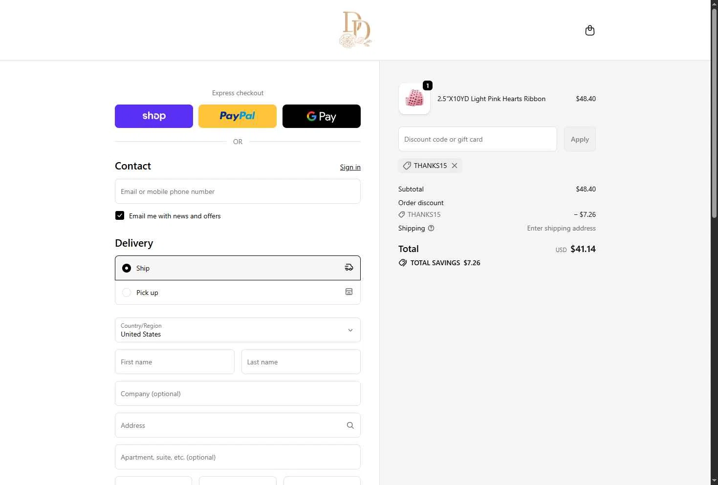 Design Decor checkout page showing Design Decor promo code box | Screenshot taken by SimplyCodes community member on Jan 5, 2026