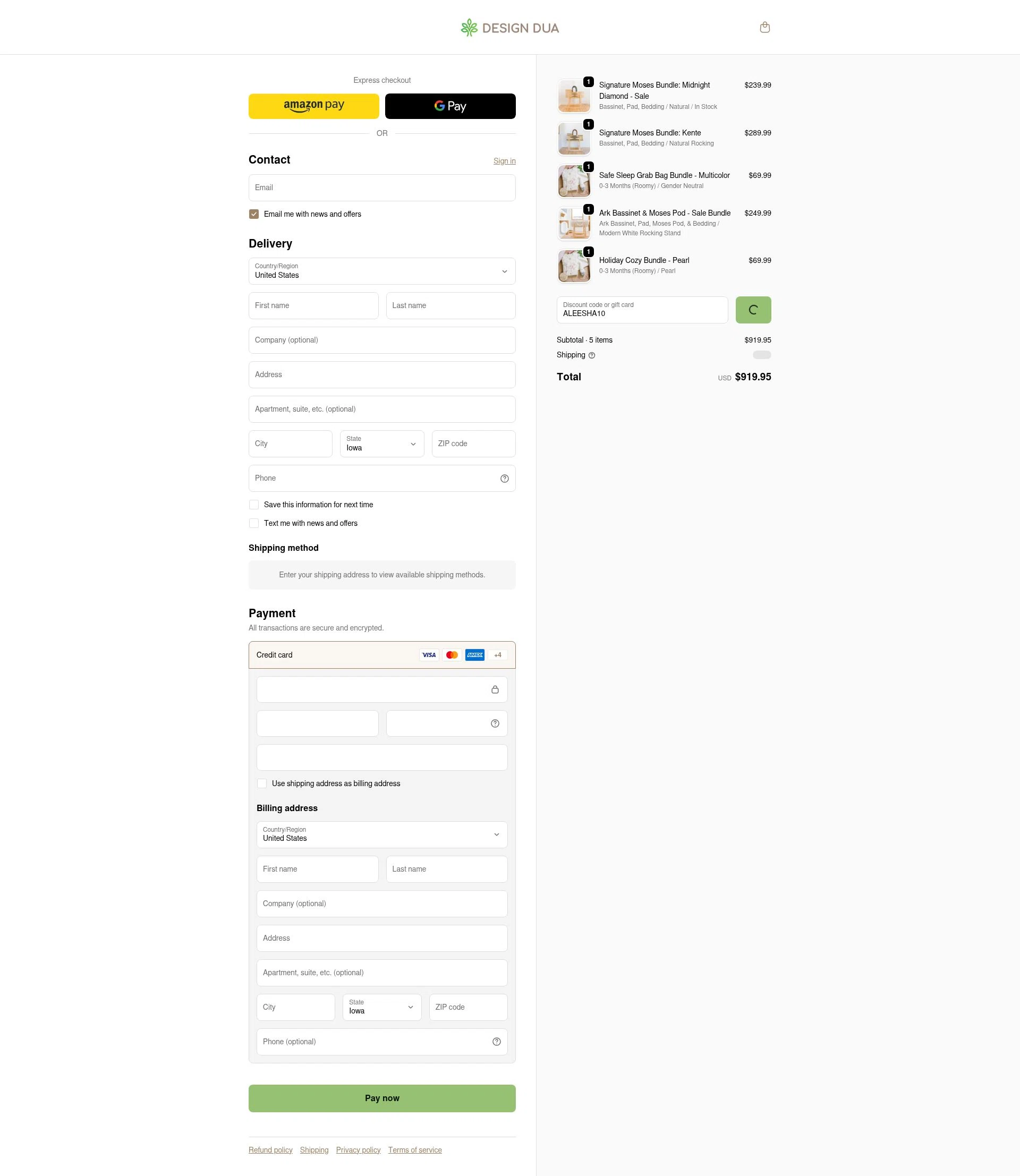 Design Dua checkout page showing Design Dua discount code box | Screenshot taken by SimplyCodes community member on Jan 31, 2026