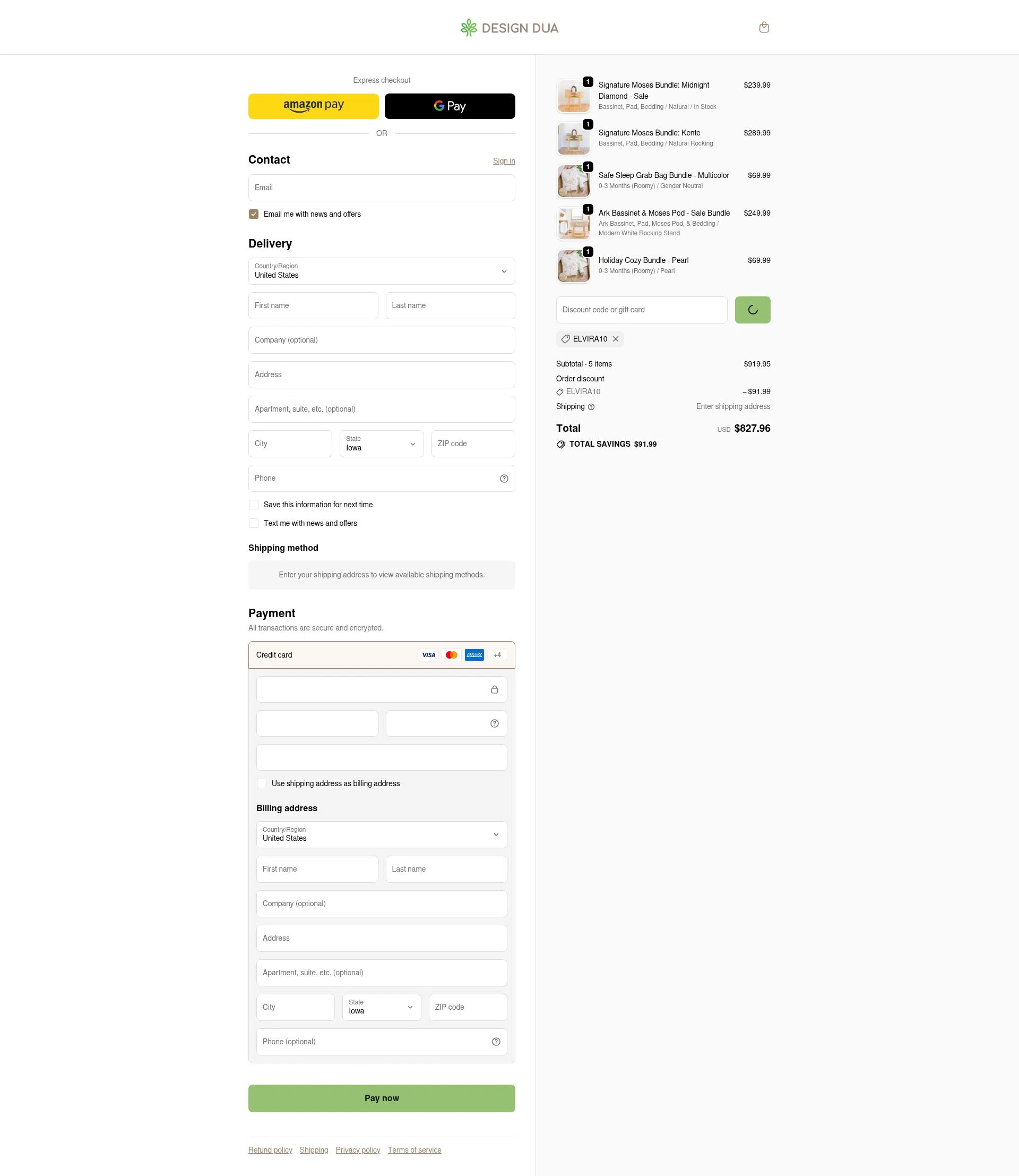 Design Dua checkout page showing Design Dua discount code box | Screenshot taken by SimplyCodes community member on Feb 4, 2026