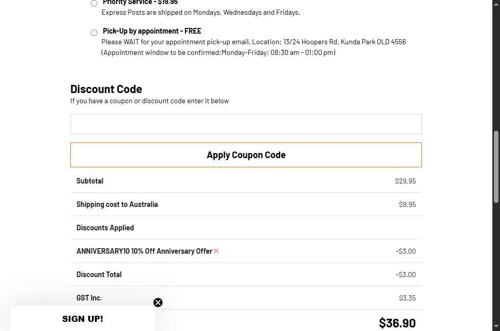 Designer Makeup Tools checkout page showing Designer Makeup Tools discount code box | Screenshot taken by SimplyCodes community member on Sep 19, 2025