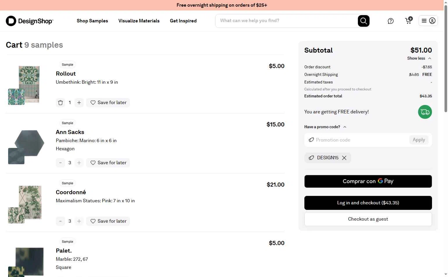 DesignShop checkout page showing DesignShop promo code box | Screenshot taken by SimplyCodes community member on May 10, 2025