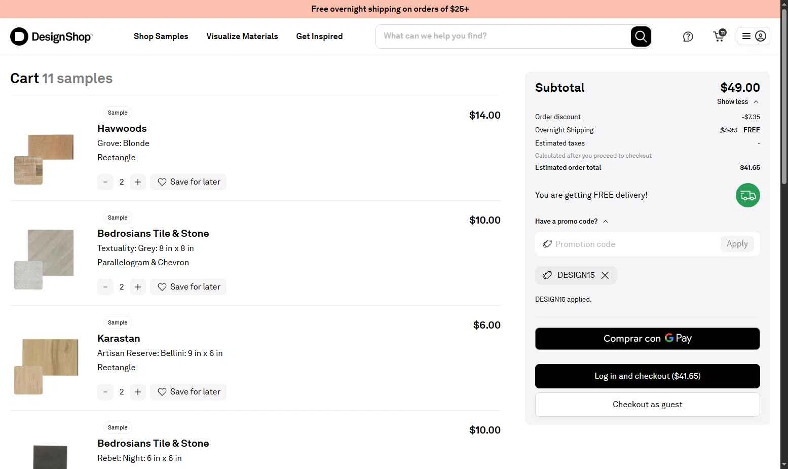 DesignShop checkout page showing DesignShop promo code box | Screenshot taken by SimplyCodes community member on May 10, 2025