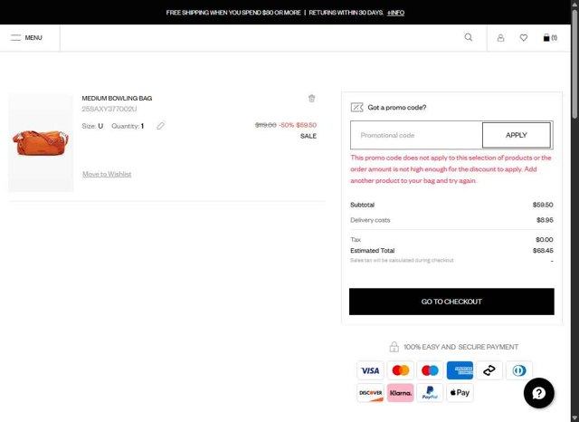 Desigual checkout page showing Desigual promo code box | Screenshot taken by SimplyCodes community member on Jul 6, 2025