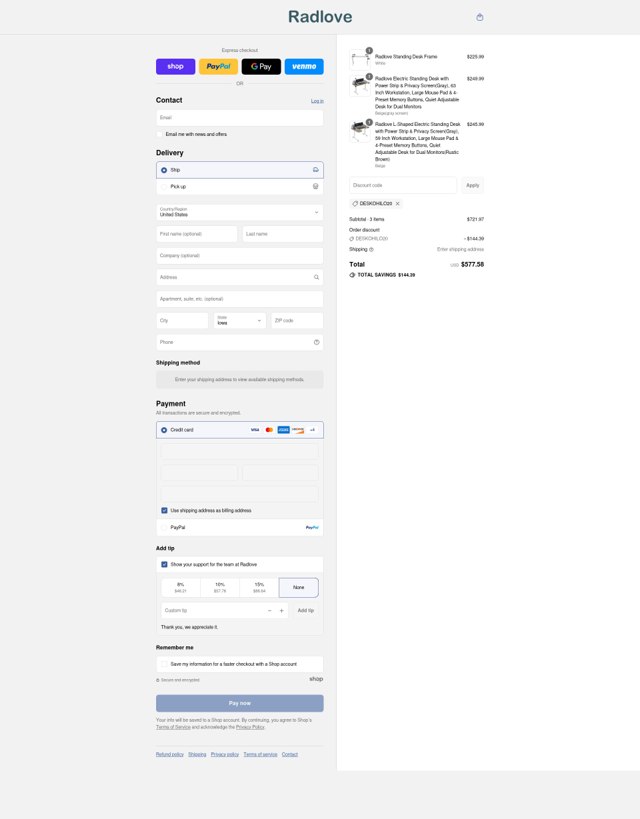 Deskohilo checkout page showing Deskohilo promo code box | Screenshot taken by SimplyCodes community member on Sep 4, 2025