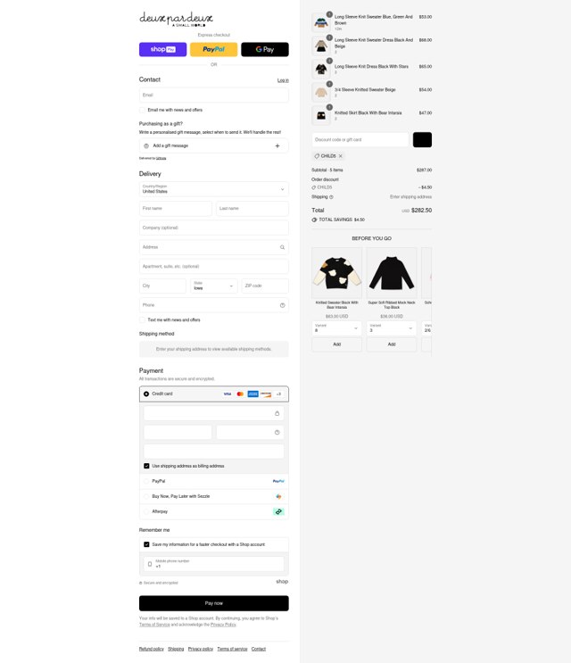 Deux Par Deux checkout page showing Deux Par Deux promo code box | Screenshot taken by SimplyCodes community member on Aug 22, 2025
