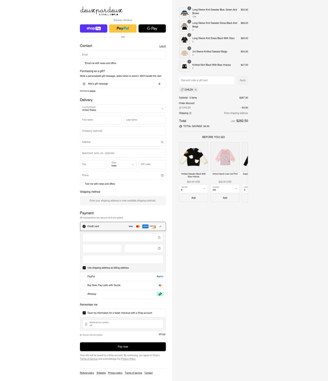 Deux Par Deux checkout page showing Deux Par Deux promo code box | Screenshot taken by SimplyCodes community member on Aug 26, 2025