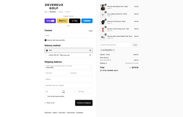 Devereux checkout page showing Devereux discount code box | Screenshot taken by SimplyCodes community member on Aug 24, 2025