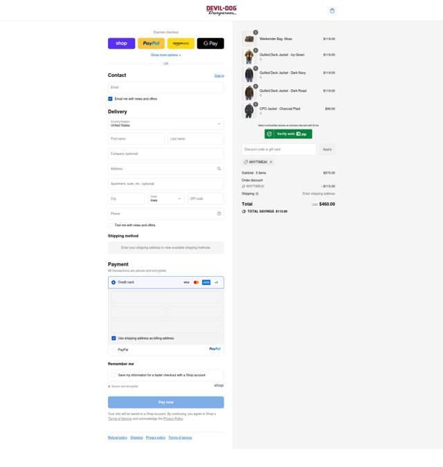 Devil-Dog checkout page showing Devil-Dog promo code box | Screenshot taken by SimplyCodes community member on Sep 11, 2025