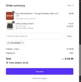 LIFELONG$25 coupon verification screenshot
