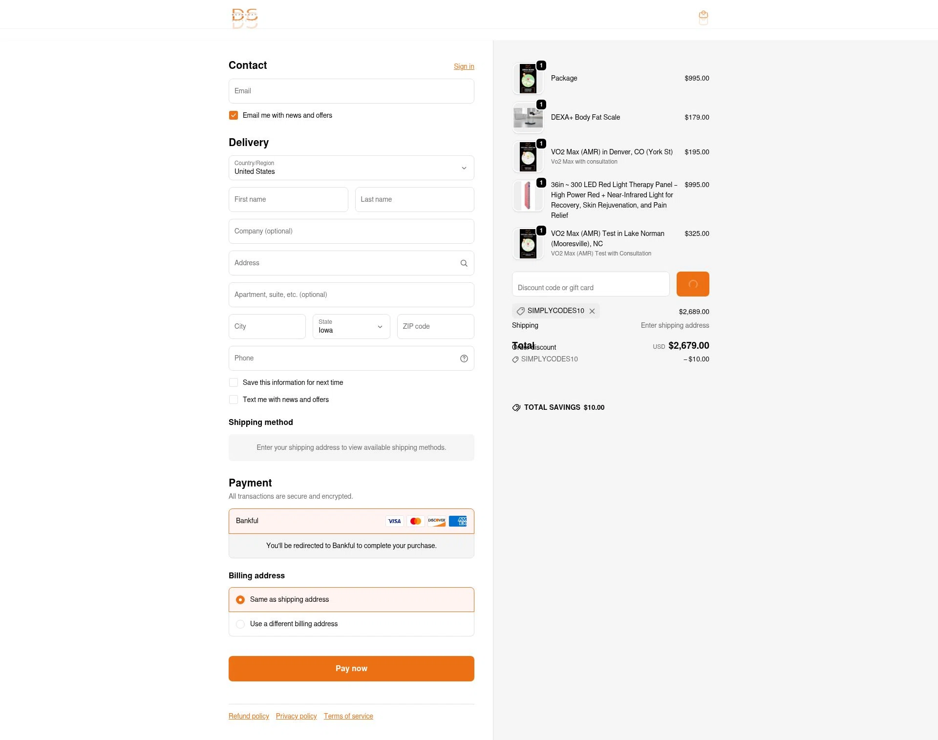 DEXASCAN.COM checkout page showing DEXASCAN.COM promo code box | Screenshot taken by SimplyCodes community member on Feb 6, 2026