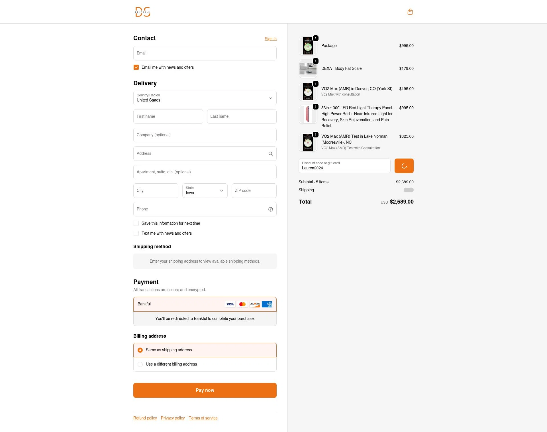 DEXASCAN.COM checkout page showing DEXASCAN.COM promo code box | Screenshot taken by SimplyCodes community member on Feb 6, 2026