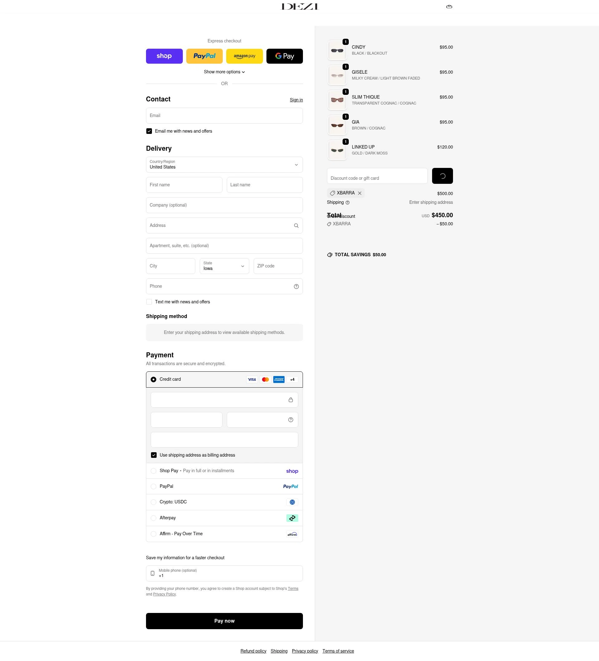 DEZI checkout page showing DEZI coupon code box | Screenshot taken by SimplyCodes community member on Feb 23, 2026