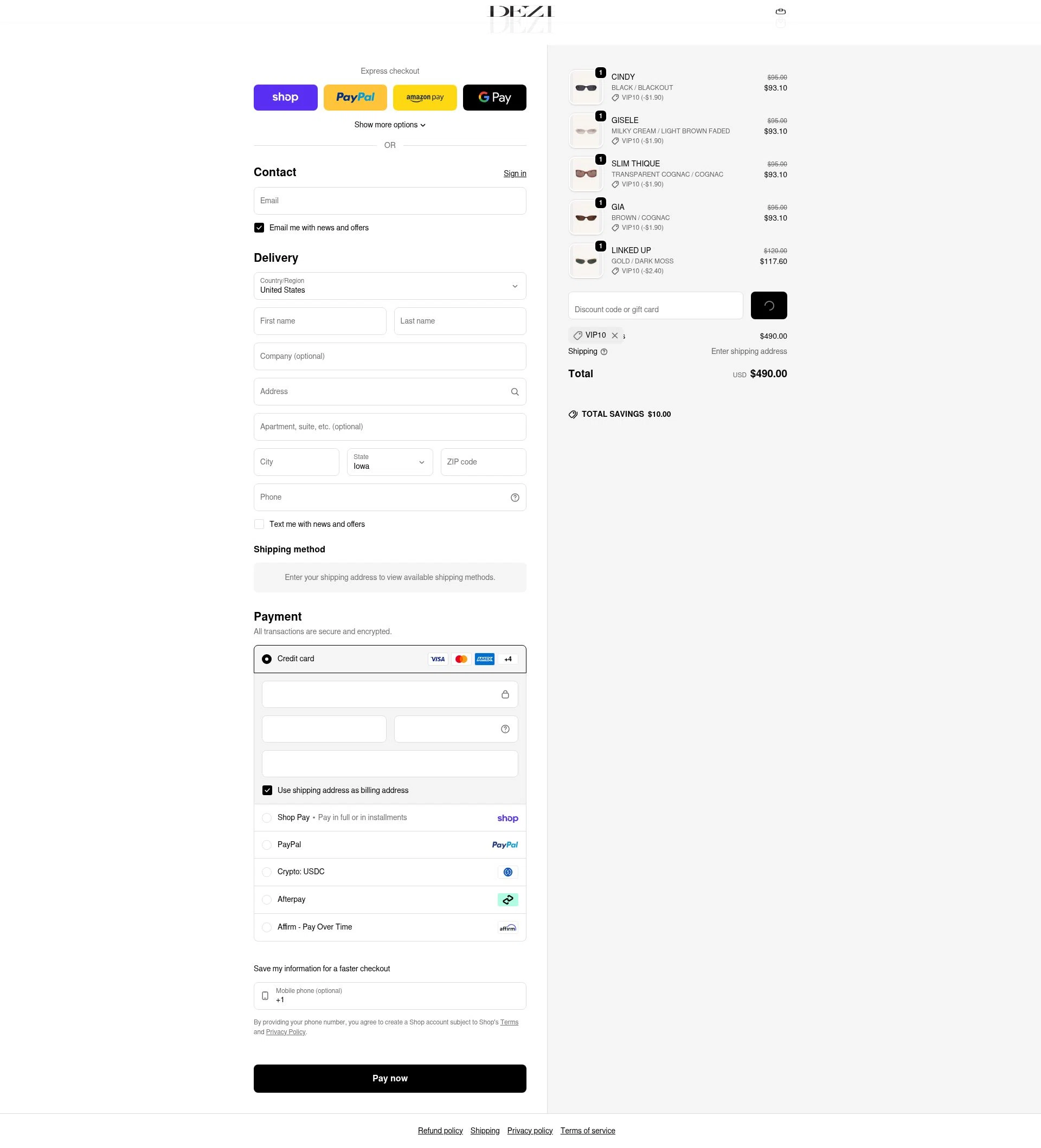 DEZI checkout page showing DEZI coupon code box | Screenshot taken by SimplyCodes community member on Feb 23, 2026
