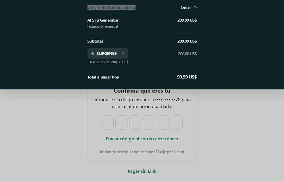 DGFantasy checkout page showing DGFantasy promo code box | Screenshot taken by SimplyCodes community member on Jan 30, 2026