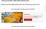DHL coupon verification screenshot