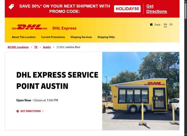 DHL checkout page showing DHL promo code box | Screenshot taken by SimplyCodes community member on Oct 1, 2025
