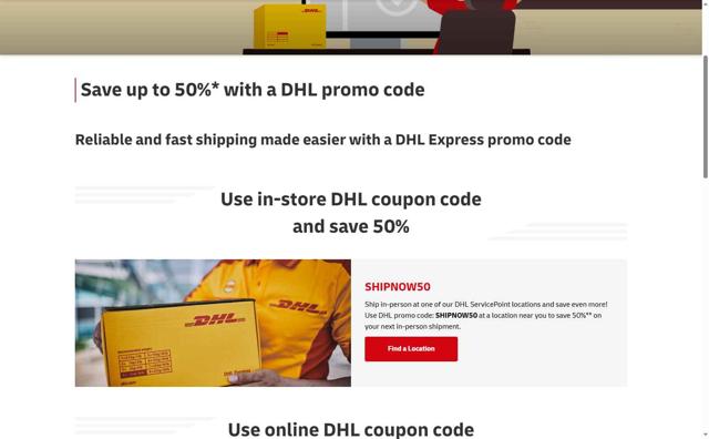 DHL checkout page showing DHL promo code box | Screenshot taken by SimplyCodes community member on Sep 24, 2025