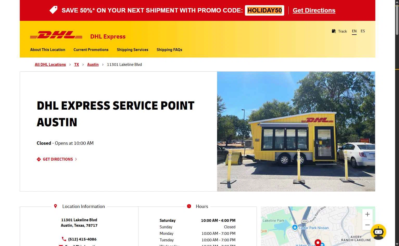 DHL checkout page showing DHL promo code box | Screenshot taken by SimplyCodes community member on Dec 27, 2025