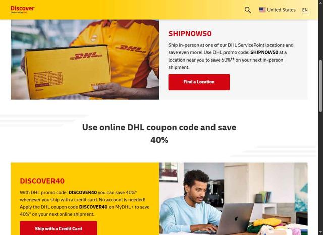 DHL checkout page showing DHL promo code box | Screenshot taken by SimplyCodes community member on Oct 6, 2025