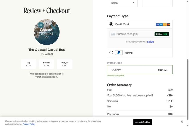 Dia & Co checkout page showing Dia & Co promo code box | Screenshot taken by SimplyCodes community member on Jul 4, 2025