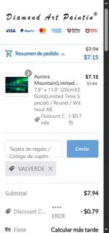 VALVERDE coupon verification screenshot