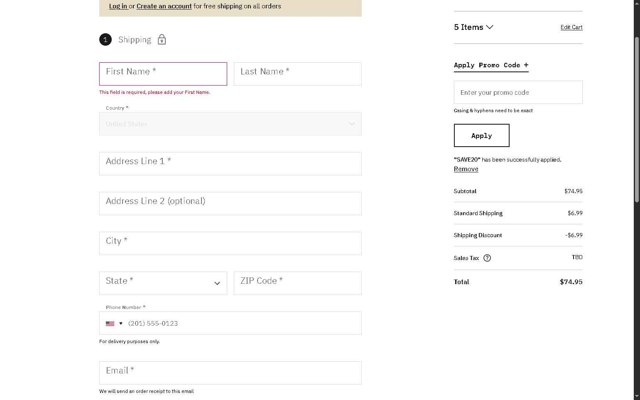 Dickies checkout page showing Dickies promo code box | Screenshot taken by SimplyCodes community member on Jul 19, 2025