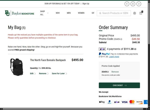 Dick's Sporting Goods checkout page showing Dick's Sporting Goods promo code box | Screenshot taken by SimplyCodes community member on Jun 18, 2025