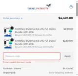 Diesel Patriots coupon verification screenshot