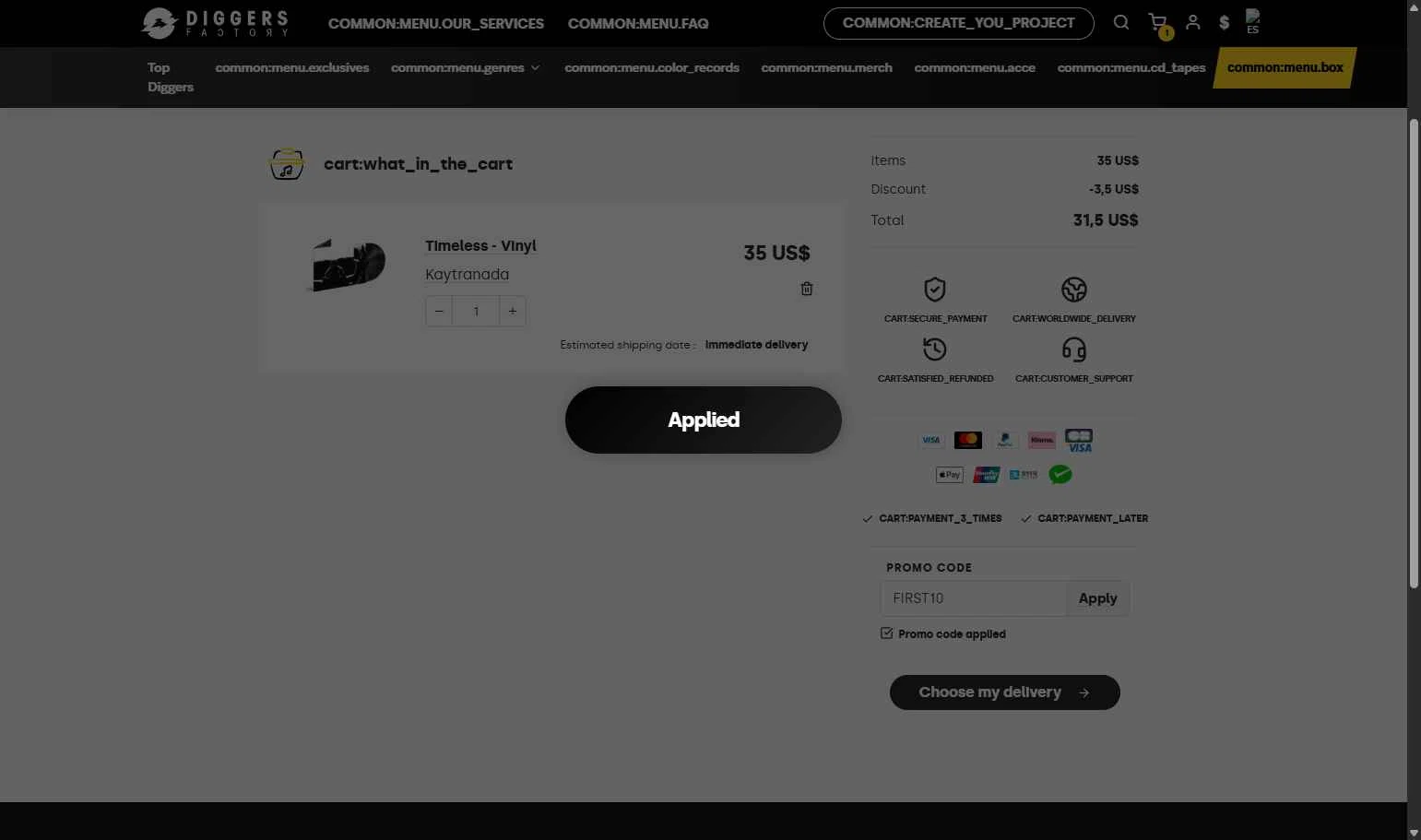 Diggers Factory checkout page showing Diggers Factory promo code box | Screenshot taken by SimplyCodes community member on Aug 4, 2025