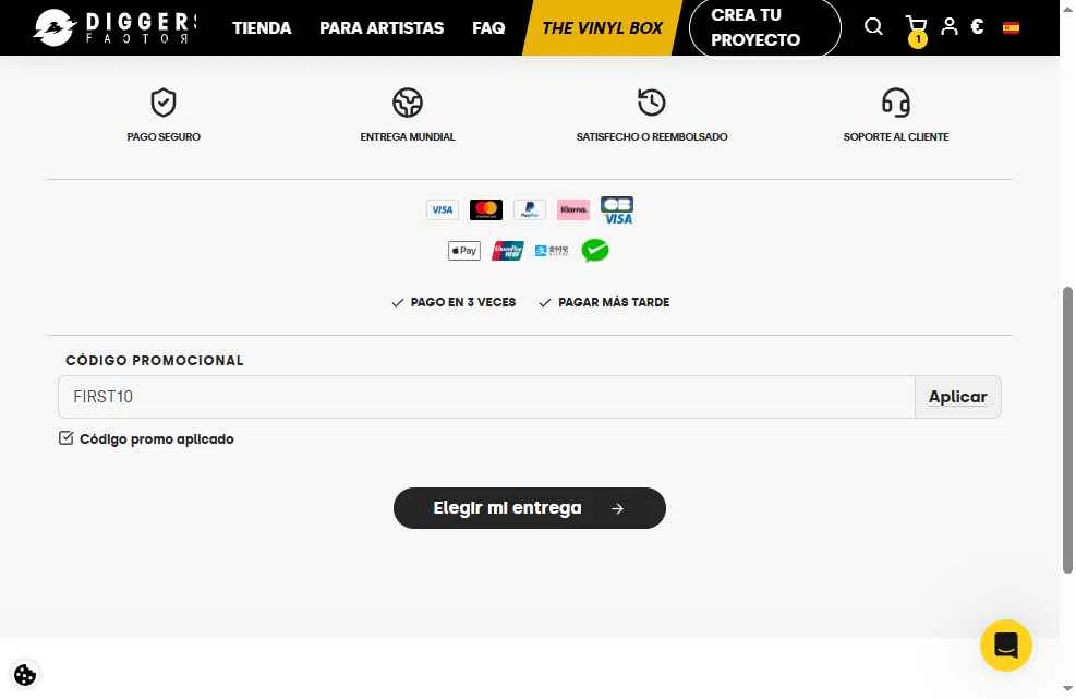 Diggers Factory checkout page showing Diggers Factory promo code box | Screenshot taken by SimplyCodes community member on Jan 23, 2026