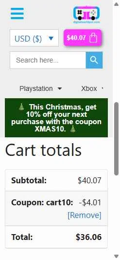 Digital World PSN checkout page showing Digital World PSN promo code box | Screenshot taken by SimplyCodes community member on Dec 27, 2025