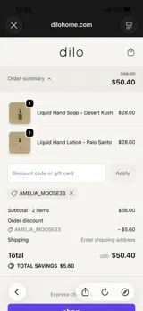 dilo coupon verification screenshot