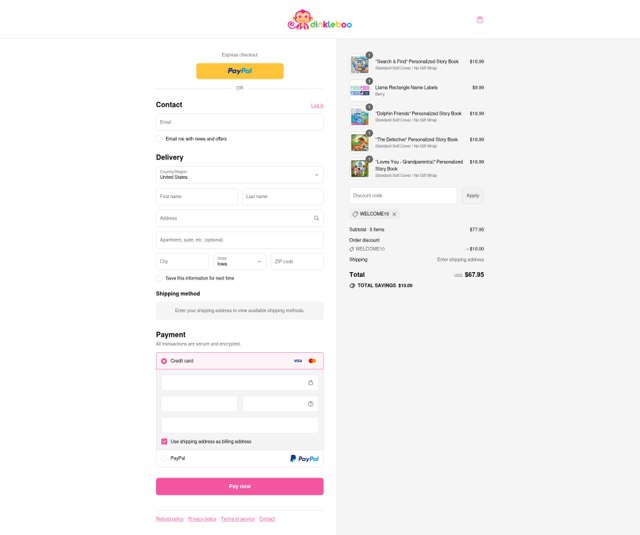 Dinkleboo checkout page showing Dinkleboo discount code box | Screenshot taken by SimplyCodes community member on Aug 9, 2025