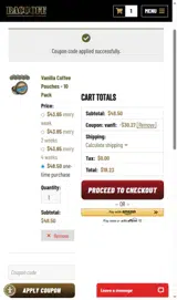 VANFL coupon verification screenshot