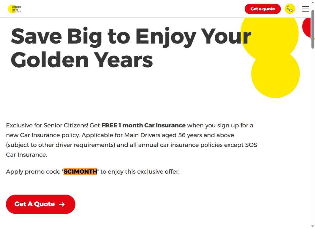Direct Asia Insurance checkout page showing Direct Asia Insurance promo code box | Screenshot taken by SimplyCodes community member on Sep 19, 2025