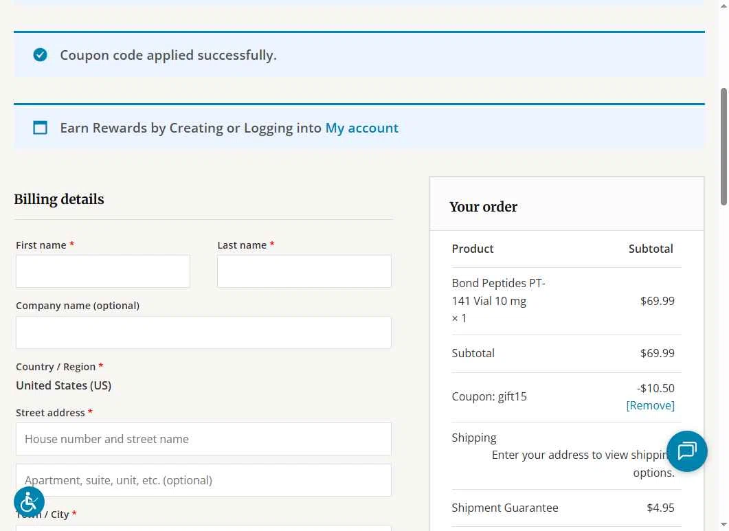 Direct Health Shop checkout page showing Direct Health Shop coupon code box | Screenshot taken by SimplyCodes community member on Dec 18, 2025