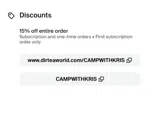 CAMPWITHKRIS coupon verification screenshot
